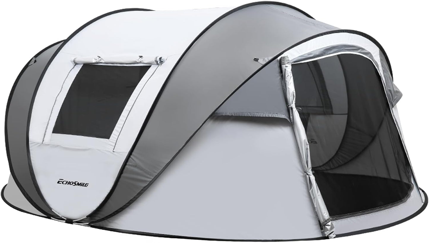 EchoSmile Instant Pop Up Camping Tent, 2/4/6 Person, Easy Setup Tent, Water Resistant Dome, Portable with Carry Bag