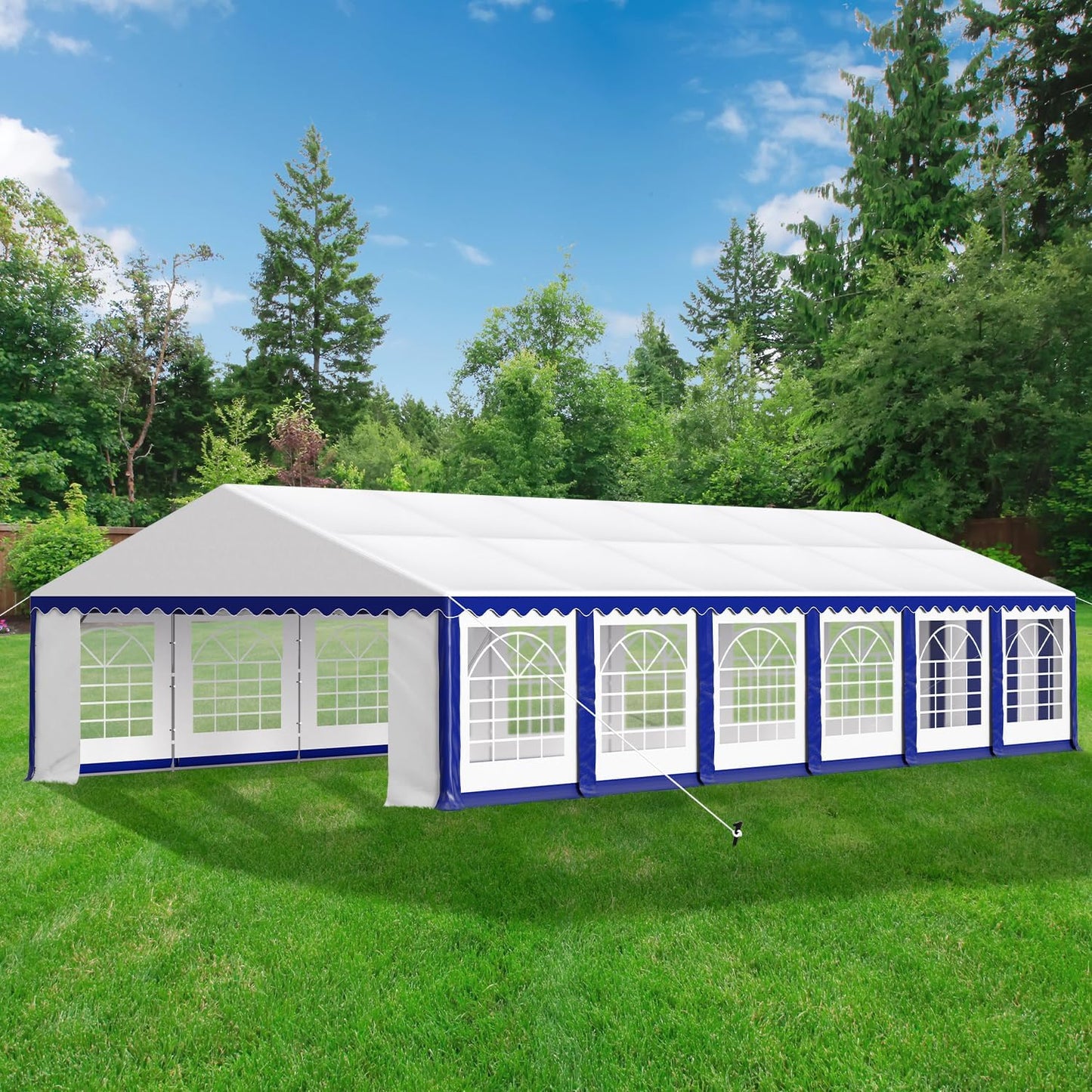 GREEN PARTY 20x40FT Party Tent Heavy Duty, Large Wedding Event Shelters with 7 Carry Bags & Removable Sidewalls, Outdoor Canopy Gazebo Commercial Tents for Parties Carport Camping Garden Patio