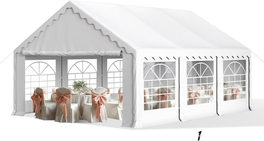 Sophia & William Tents for Parties Party Tent 16x20 ft, Outdoor Canopy Carpas para Fiestas Heavy Duty, Large Waterproof Patio Event Wedding Tent White with Sidewalls Walls for Backyard