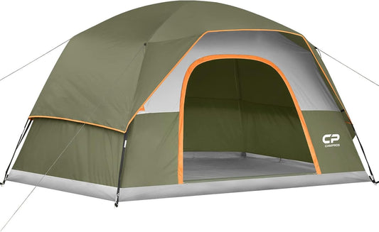CAMPROS CP Tents for Camping 2/4/6 Person Tent Waterproof Windproof Double Layer Camping Tent, Easy Setup Dome Tent with Large Mesh Windows & Wider Door for Outdoor Camping & Hiking