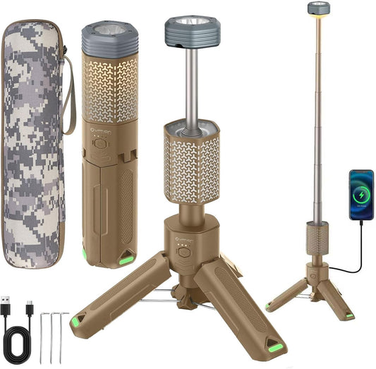 Telescopic Camping Light, Rechargeable 10500 mAh LED Magnetic Base Multifunctional Lights, Job Site Work Light Camping Tent, IPX7 Waterproof Portable Flashlight for Camping, Emergency Use